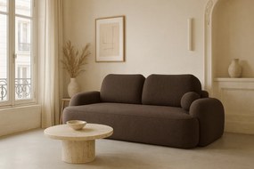 Brązowa sofa z pojemnikiem i funkcją spania E3-C46