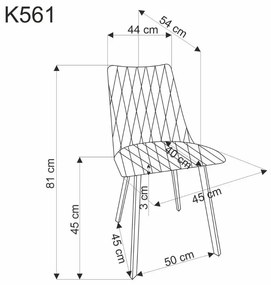 Krzesło tapicerowane K561 szare HALMAR