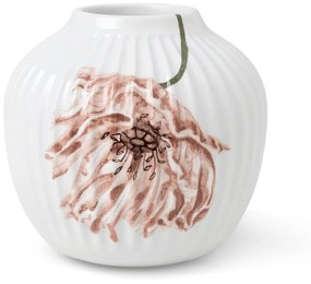 Biały porcelanowy wazon Kähler Design Poppy, wys. 13 cm