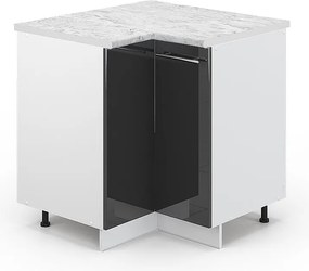Szafka narożna antracyt wysoki połysk 80.5x60x82 fame-line