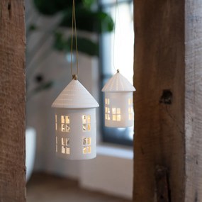 Wiszący porcelanowy świecznik LIGHTHOUSE okrągły - różne rozmiary Wielkość: L