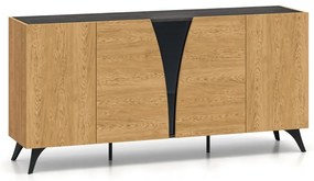 Komoda HESTIA 5D 170cm dąb/czarna ML MEBLE