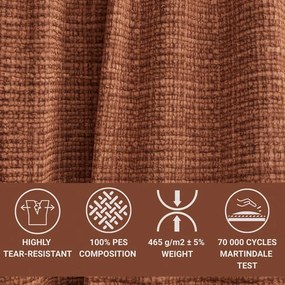 Rozkładany/ze schowkiem narożnik z tkaniny szenilowej (lewostronny/z szezlongiem) w kolorze miedzi Maze – Maison de Rêve