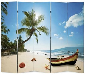 Parawan wewnętrzny z motywem plażowym - Folken 4X 200 x 170 cm