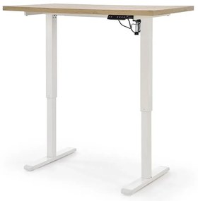Elektryczne biurko do pracy na stojąco dąb artisan + biały - Armonia