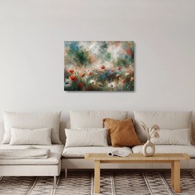 Obraz na szkle – Abstrakcja pola z makami (70x50 cm)