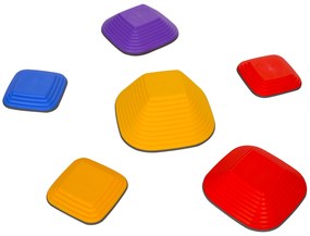 AIYAPLAY Kamienie do Balansowania dla Dzieci, 6 Sztuk, Antypoślizgowe, Na Przeszkody, Do Rozwoju Motorycznego, Plastikowe, Kolorowe