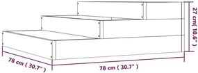 Szara drewniana trzypoziomowa donica ogrodowa - Opia