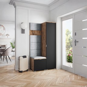 Masseno Garderoba LORI 95/181/51 cm Nowoczesna Szafa do Przedpokoju Dąb lefkas
