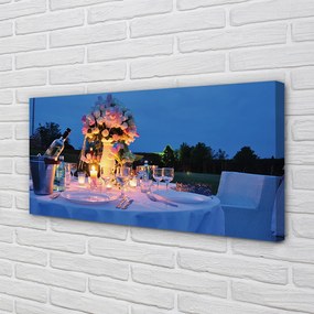 Fotoobraz na płótnie Kwiatowa Kolacja przy Winie