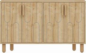 Komoda – 120 cm x 73,6 cm x 29,6 cm – Dąb szafirowy – Płyta wiórowa pokryta melaminą