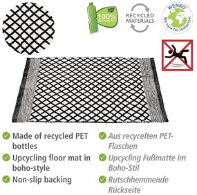 Czarno-biały dywanik łazienkowy z plastiku z recyklingu 50x80 cm Tara – Wenko