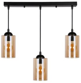 Czarna lampa wisząca ze szklanym kloszem 10x55 cm Bistro – Candellux Lighting