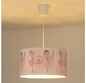 Duolla - Żyrandol dziecięcy na lince PRINT M 1xE27/40W/230V śr. 35 cm baleriny