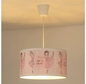 Duolla - Żyrandol dziecięcy na lince PRINT M 1xE27/40W/230V śr. 35 cm baleriny