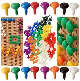 Masterkidz kolorowe kołeczki jumbo do tablicy stem 128 szt. - 8 kolorów
