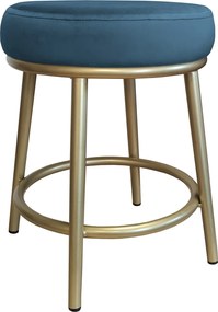 Taboret Ben tkanina Welur stelaż metalowy STOŁEK LOFT : Kolor Stelaża - Złoty, Kolor tkaniny - VELVET - MG33, Typ tkaniny - Velvet