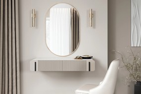 Toaletka Malmi 100 cm wisząca z szufladami - kaszmir / crema bianca / czarny
