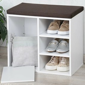 Kesper 15915 Szafka na buty z siedziskiem, biała,51,5 x 48 x 29,5 cm