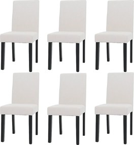 Krzesło do jadalni Littau Cord (zestaw 6 sztuk),  kremowy, ciemne nogi