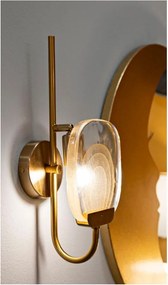 Szklany kinkiet w kolorze złota Softy – Mauro Ferretti