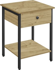 Industrialny stolik nocny z szufladą dąb artisan N4-N09