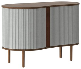 Szaro-brązowa niska komoda w dekorze dębu z drzwiami przesuwnymi 100x67 cm Audacious – UMAGE