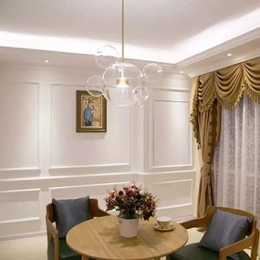 Lampa wisząca z okrągłymi kloszami Capri 6 złota
