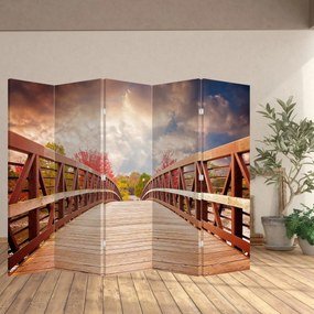 Parawan - Drewniany most (210x170 cm)