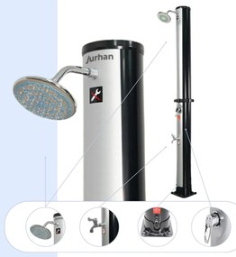 Jurhan Prysznic solarny KARIBIK, 35l, srebrna/czarna