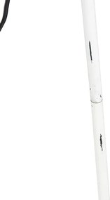 Rustykalna lampa podłogowa trójnóg bambusowa z białym - Canna Diamond