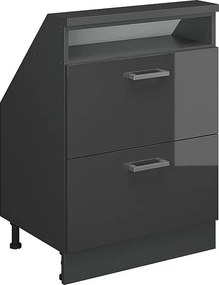 Szafka kuchenna na dach skośny antracyt wysoki połysk 60x46x81.6 r-line