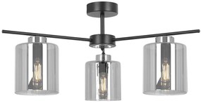 Lampa sufitowa z trzema kloszami grafitowa B7-P83