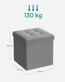 Taboretka z miejscem do przechowywania OTTOMAN 30x30 cm, szara