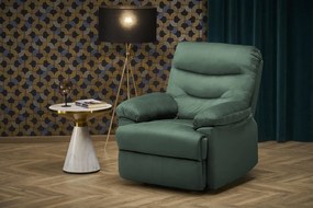 Fotel rozkładany DRAGER VELVET zielony HALMAR