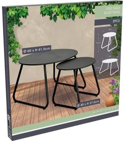 Zestaw stolików kawowych metalowych, Ø 40 cm, Ø 60 cm