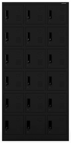 Skrytkowa szafa socjalna KAROL, 900 x 1850 x 400 mm, czarna