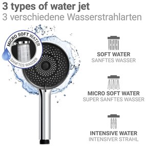 Plastikowa słuchawka prysznicowa w kolorze srebra ø 12 cm Softwater – Wenko