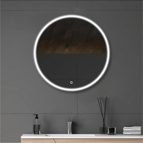 Lustro okrągłe LED D60/70/80cm z podświetlaną ramą ORAYA