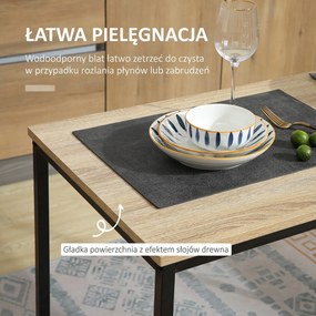 HOMCOM Zestaw stół i krzesła do jadalni kompaktowy stół kuchenny z 2 krzesłami metalowa rama do salonu | Aosom PL