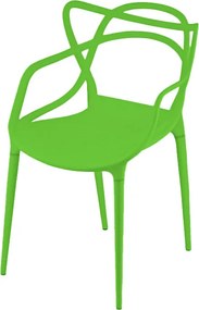 Zestaw 4 zielonych krzeseł plastikowych KATO