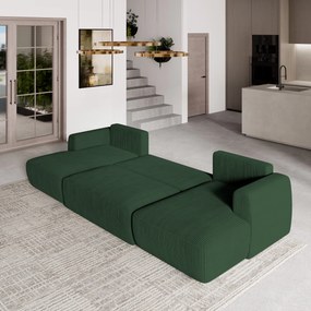 Masseno Narożnik SENTUM z funkcją spania i pojemnikiem na pościel Narozniki U, Rozkładana sofa - Zielony, POSO 14