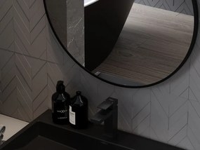 Mexen Loft lustro łazienkowe okragłe 30 cm, rama czarna - 9850-030-030-000-70