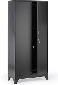 Metalowa szafa wielofunkcyjna, 1930 x 860 x 420 mm, czarny