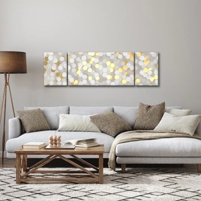Obraz - Złoto - białe sześciokąty (170x50 cm)