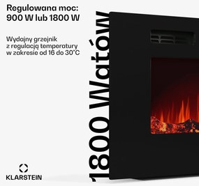 Klarstein Galeras Smart kominek elektryczny, 2 stopnie grzania, 16 – 30°| technologia IOT