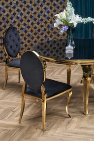 Krzesło tapicerowane K556 VELVET czarne/złote HALMAR
