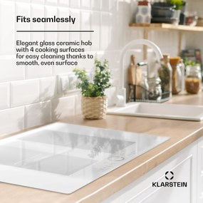 Klarstein Delicatessa 77cm Płyta Indukcyjna 2StrefyFlex 4 Strefy Gotowania Biały