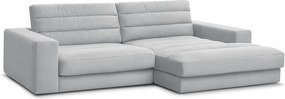 Jasnoszary aksamitny narożnik (prawostronny/z szezlongiem) Sierra – Bobochic Paris