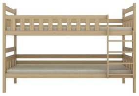 Łóżko piętrowe BARTEK 160x80 sosna nielakierowana drewniane trzyosobowe KOCOT KIDS